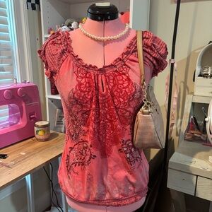 St. John's Bay Red Lace Blouse